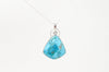 Vintage Southwest Style Mosaic Turquoise Cz Sterling Silver Necklace Pendant