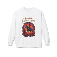 Sunsets Saddles and Sass Softstyle Fleece Crewneck Sweatshirt