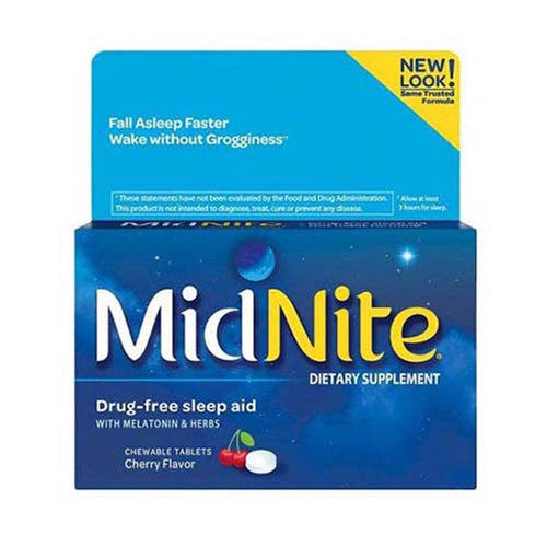 MidNite Sleep Aid Dietary Supplement Cherry Flavor - 10 Chewable