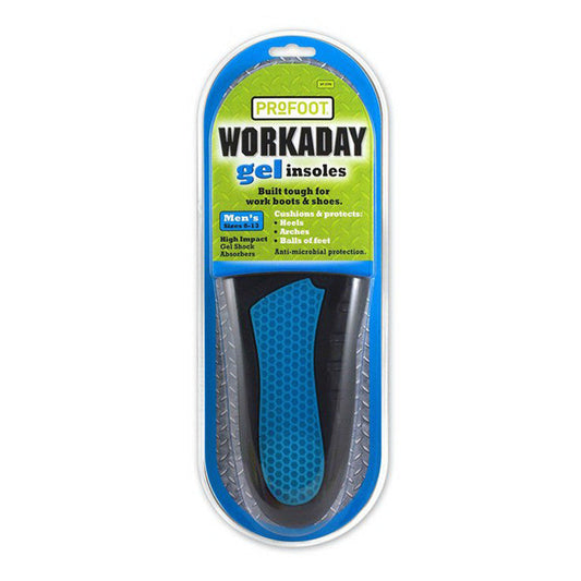Workaday Gel Insoles for Men – All-Day Comfort & Shock Absorption, 1 Pair