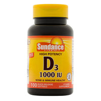 Sundance Vitamins High Potency Vitamin D3 1000 IU Quick Release - 100 Softgels