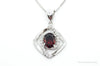 Garnet Cubic Zirconia Sterling Silver Necklace
