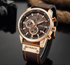 Men's Waterproof Elegant Sport Watch With Chronometers Day View, Leather  Belts And Hardlex Scratch Resistant Glass Perfect Gift For Him