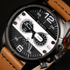 Men's  Waterproof Retro Style Watch With Excellent  Background, Chronometers  Large Numbers Perfect Gift