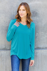 Basic Bae Full Size V-Neck Long Sleeve Top