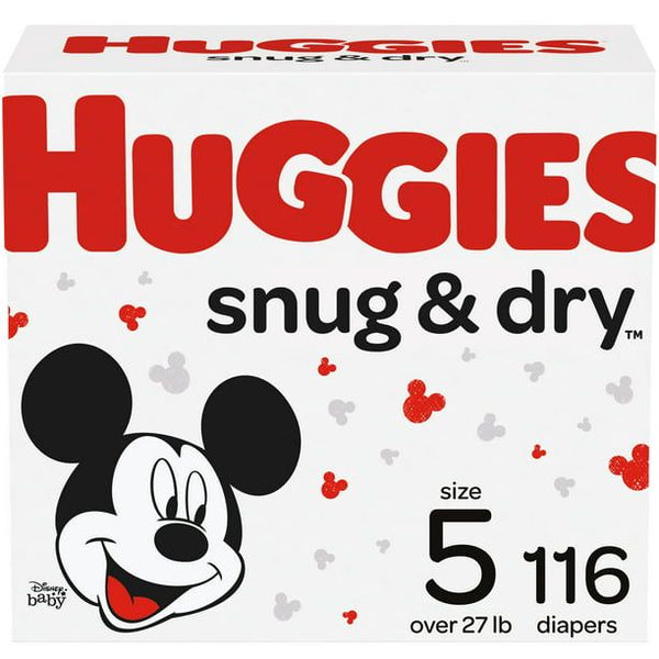 Huggies Snug & Dry Baby Diapers Size 5; Count 116 EasyOptionXY LLC