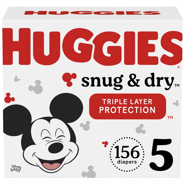 Huggies Snug & Dry Baby Diapers Size 5; Count 156 EasyOptionXY LLC