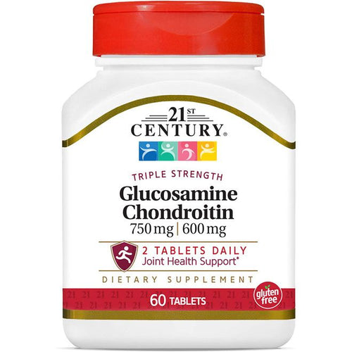21st Century Glucosamine / Chondroitin, Triple Strength, 750 Mg / 600 Mg, 60 Tablets