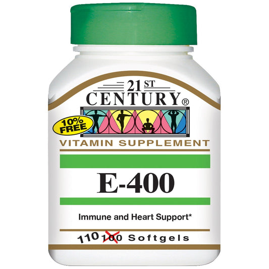 21st Century Vitamin E, 180 Mg (400 IU), 110 Softgels