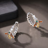S925 Sterling Silver Enamel Blue Pavé Set CZ Earrings