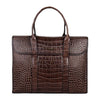 Exotic Croco Leather Laptop Bag - Luxury Genuine Cowhide for Stylish Women