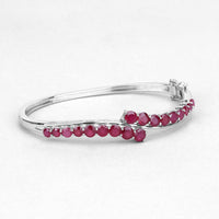 9.10 Carat Glass Filled Ruby .925 Sterling Silver Bangle