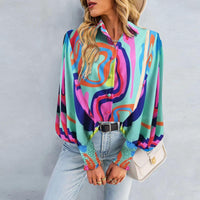 Boho Printed Lantern Sleeve Top – Relaxed Fit Casual Shirt for Country Girls