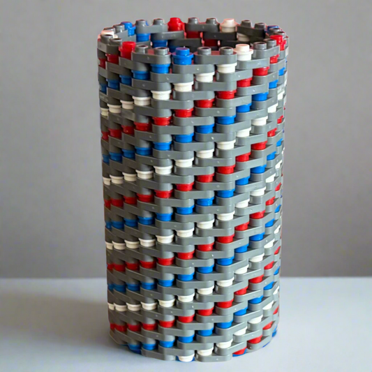 Patriotic Modular Vase – Built with Brick-Compatible Bricks