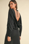 Backless Asymmetric Ruffle Hem Dress – Elegant Backless Dress, Asymmetric Dress, Ruffle Hem Dress, Sexy Evening Dress, Statement Dress For Special Occasions