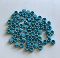 Medium Azure 4073 1x1 Round Plate Brick – Choose Quantity – Brick-Compatible Bulk Lot