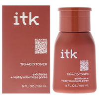 ITK Tri-Acid Facial Toner with AHA BHA PHA + Niacinamide - Exfoliate Face + Minimize Pores - Salicylic + Lactic Acid - Brighten Dark Spots + Glow 5 Fl Oz