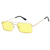 Luxury Famous Retro Modern Square Unisex Men and  Women‘s Sunglasses  With Alloy Metal Small Frame With Clear Double Bridge Men's Sunglasses