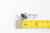 Blue Sapphire Cubic Zirconia Sterling Silver Necklace Pendant