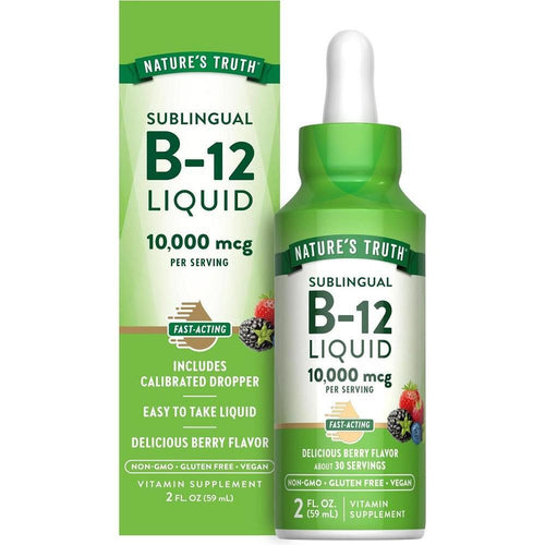 Nature's Truth Vitamin B 12, Sublingual, 1000 Mcg, Liquid, Delicious Berry Flavor 2 Fl Oz