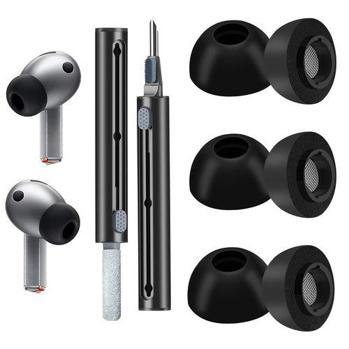 Foam Ear Tips for Samsung Galaxy Buds3 Pro - Ultimate Comfort and Unshakeable Fit with Memory Foam Earbud Tips Earbud Replacement Tips with Cleaning Pen - M