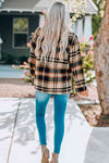Classic Plaid Button Front Shirt Jacket with Breast Pockets Casual & Minimalist Outerwear