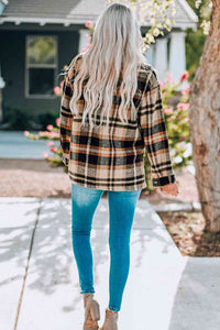 Classic Plaid Button Front Shirt Jacket with Breast Pockets Casual & Minimalist Outerwear