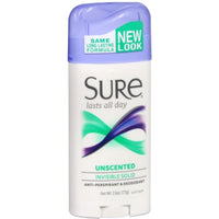 Sure® Invisible Solid Unscented Antiperspirant Deodorant, 2.6 oz