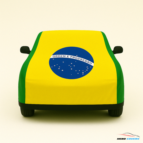Brazil Flag Design Car Cover | Premium Indoor or Outdoor Protection | HeroCovers