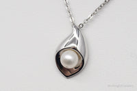 Vintage Pearl Sterling Silver Necklace - 16"