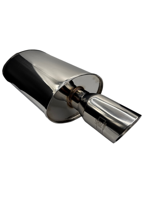 SPDZ1 World Spec 2.5 Inch Muffler Oval 2.5" Inlet 3.5" Outlet