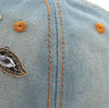 Cowgirl's Diamond Embroidery Flower Baseball Cap