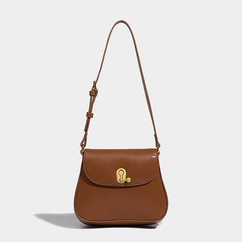 Luxury Retro Cowgirl Saddle Bag | Genuine Leather Brown Handbag