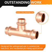 Pro 10 Pack 1/2" Press Copper Tee