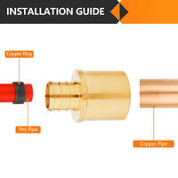 30 Pcs PEX-B Crimp 3/4" PEX x 1" Male Copper Sweat Adapter (Lead Free)