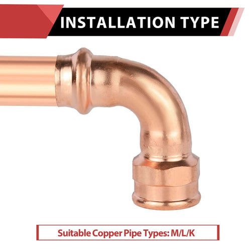 30 Pcs 3/4" Copper Press Female Elbow (Lead Free)