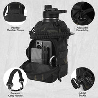 Votagoo 64Oz Half Gallon Stainless Steel Insulated Tactical Water Bottle with Metal Military Water Bottle Tactical Carrier Bag