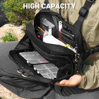Votagoo Fishing Chest Pack, Fly Fishing Bag for Men and Women, Tackle and Fly Boxes Storage Pack, Hunting Binocular Pack