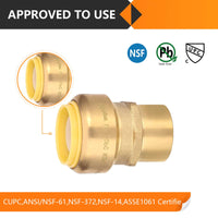 3/4" x 1" F Push Fit Female Adapter