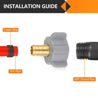 30 Pcs PEX-B Crimp 1/2" x 7/8" Female NPT Swivel Adapter (Lead Free)