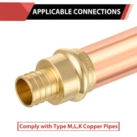 1" Copper Press x 1" PEX Crimp Brass Adapter (Lead Free)