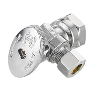 1/2" FIP x 3/8" OD Compr. Angle Stop Valve, 1/4 Turn (Lead Free)
