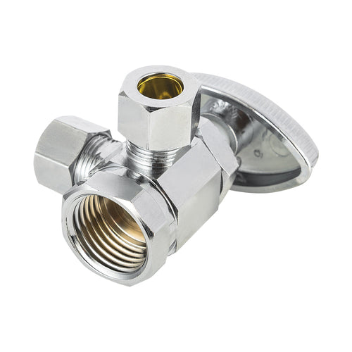 1/2" FIP x 3/8" OD Compr. x 3/8" OD Compr. Dual Angle Stop Valve, Multi Turn (Lead Free)