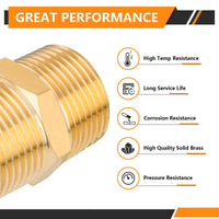 30 Pcs 3/4" Male NPT Brass Hex Connector