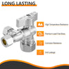10 Pcs 1/2" NOM (5/8" OD) Inlet x 3/8" OD Outlet x 3/8" OD Outlet Split Angle Stop Valve, 1/4 Turn (Lead Free) Plumbingsell