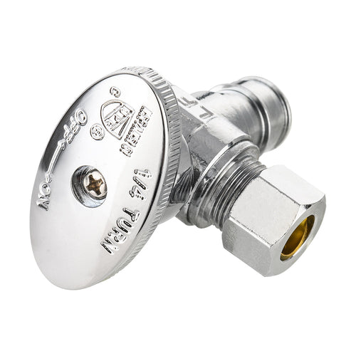 10 Pcs 1/2" PEX Expansion x 3/8" OD Compr. Angle Stop Valve, 1/4 Turn (Lead Free) Plumbingsell