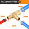 30 Pcs PEX-B Crimp 3/4" PEX x 1/2" PEX x 1/2" PEX Reducing Tee (Lead Free)