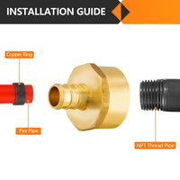 30 Pcs PEX-B Crimp 3/4" PEX x 1" Female Threaded Adapter (Lead Free)