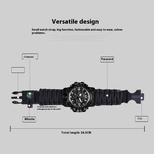 Military Survival  Men Watch With Compass/whistle /scraper/Waterproof 30M Outdoor Men Sports G Style -Shock Watch Relogio Masculino