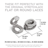 Grey Knot Bow Clip Shoelace Accessory The Original Stretchlace